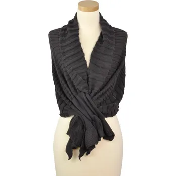 Šála Pletený přehoz přes ramena - tmavě šedý