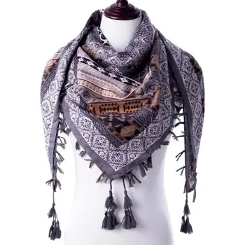 Šála Dámská vzorovaná celoroční šála - šedá