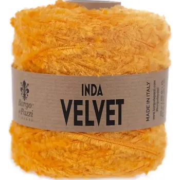 Příze Borgo de Pazzi Inda Velvet 23 Žlutá (Špagátová žinylková příze Inda Velvet Giallone)
