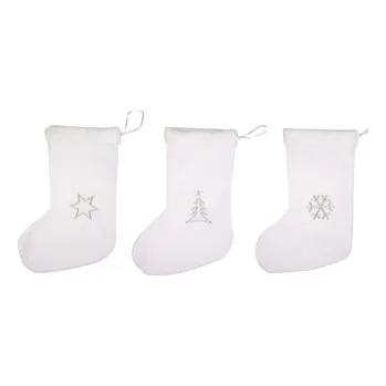 Vánoce Punčocha plyšová mikulášská bílá 40 cm