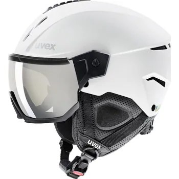 lyžařská helma UVEX INSTINCT VISOR, white-black mat - 59-61