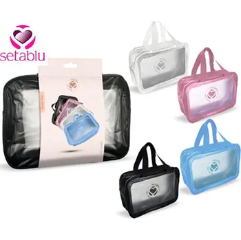 Kosmetická taška SETABLU ETUE UNI Transparent VELKÁ 30x20x7,5cm - SETABLU ETUE UNI Transparent RŮŽOVÁ