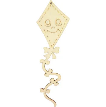 Dřevěná hračka Dřevěný výřez z překližky, PODZIMNÍ DRAK S OBLIČEJEM, 20x5,6cm, 1ks