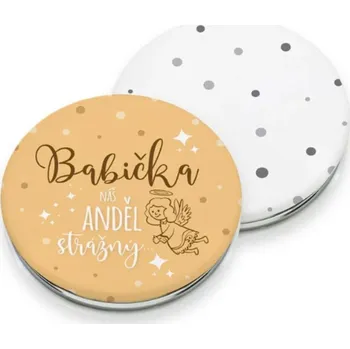 Kosmetické zrcátko Nekupto Kapesní zrcátko Babička - náš anděl strážný 7,2 cm