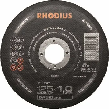 Řezný kotouč Rhodius 395035 | Řezný kotouč 125 x 1,0 x 22,23 mm, XT85