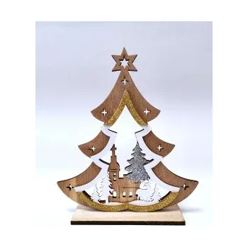 Vánoční dekorace BCT4890 Stromek s krajinou
