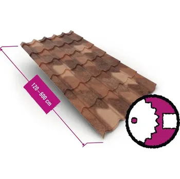 plechová krytina Profilovaná střešní krytina PRECIT plechová Andalusia šířka 117 cm, délka na přání 120-600 cm