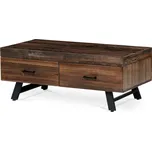 Konferenční stůl, 120x60 cm, MDF deska, dýha borovice, kov, černý lak