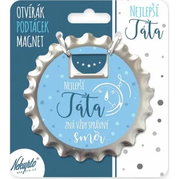 Otvírák Nekupto Otvírák na pivo a podtácek Nejlepší táta zná vždy správný směr 10 cm