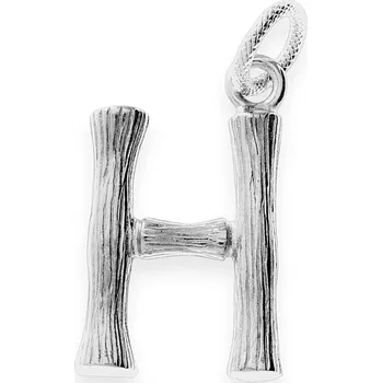 Souprava šperků MPM Ocelový unisex nerezový přívěsek "H" 70213 - stříbrné barvy