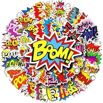 samolepka ANNAM Samolepky Boom 50 ks - odlišné samolepky