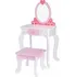 Toaletní stolek Tooky Toy Dřevěný toaletní stolek se židlí, zrcadlem a doplňky růžový