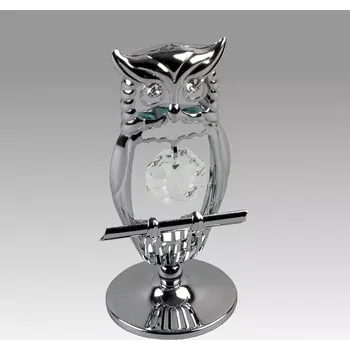 Žertovný předmět Moudrá SOVA Crystocraft - stříbrná