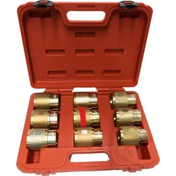 Nářadí na motocykly JMP Přípravky na montáž těsnění - simeringů předního tlumiče motocyklu, 35 - 54 mm, sada 9 ks