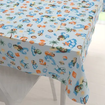 ubrus Dětský bavlněný obdélníkový ubrus Sandra SA-535 Mořská zvířátka na světle modrém 50x100 cm
