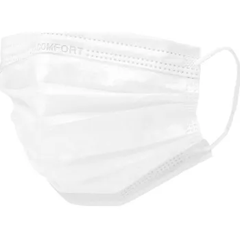 rouška Ústenky operační Med-Comfort, 3 vrstvé s gumičkou, bílé 50 ks