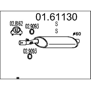Výfukový systém Zadní tlumič výfuku MTS 01.61130