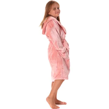 Dívčí župan Dětský župan Siena s kapucí 9156 pink pearl - Vestis dětské č.140