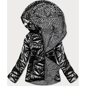 Dámská cargo bunda Oboustranná černá bunda pro ženy s kapucí 35RD1 SWEST, odstíny černé XXL (44) i392_19528-48