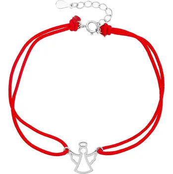 Náramek Bealio BEALIO Stříbrný náramek ANDĚL shamballa provázek Délka náramku: 17+3 cm 03-13271-2908