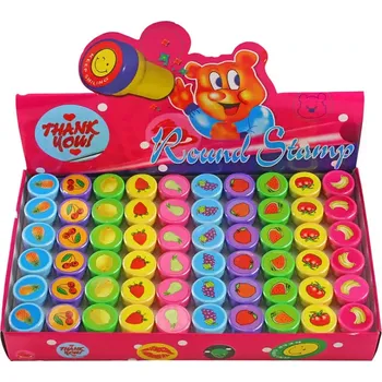 Dětské razítko Razítka ovoce dětská veselá 5 druhů kulatá jednotlivá tiskátka