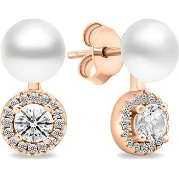 Náušnice Brilio Silver EA611R perlové se zirkony (Ag 925/1000, 2,68 g)