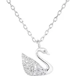 Stříbrný náhrdelník se zirkonem bílá labuť 12032.1