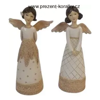 Soška andílka s béžovými vzory - pouze varianta vlevo (Soška andílka strážného)