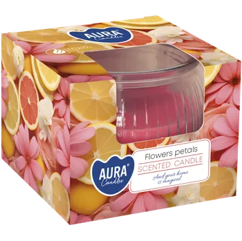 Svíčka Aura Vonná svíčka ve skle - Okvětní lístky Doba hoření: 18 h