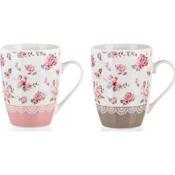 BANQUET Hrnek keramický PINK FLOWER 340 ml, mix dekorů