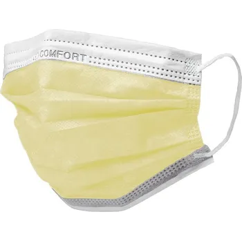 rouška Ústenky operační Med-Comfort, 3 vrstvé s gumičkou, žluté, 50 ks