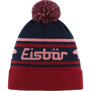 Pokrývka hlavy Zimní čepice dětská EISBÄR Chani OS Pompon MÜ kids burgund-nacht-strawberry
