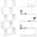 MODERNHOME Moderní kostkovaná police do obývacího pokoje s 5 policemi na bílé knihy