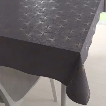 ubrus Velký sametový obdélníkový ubrus Isabela IBL-003 Rose Gold trojúhelníky na šedém 160x200 cm