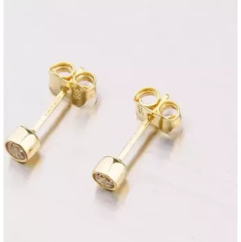 Náušnice Náušnice žluté zlato 585 zirkon 143-1074