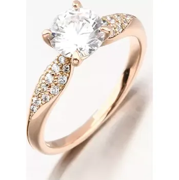 Prsten Dámský prsten růžové zlato 585 zirkon DZF4612-CV-ZIR velikost 55