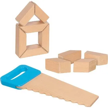 Dřevěná hračka Malý kutil - Nářadí, Pilka a 2 laťky na suchý zip (Goki)