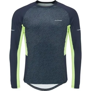 Pánské funkční triko s dlouhým rukávem Klimatex AIDAN1 2XL Tmavě modrá, Světle zelená, Stříbrná