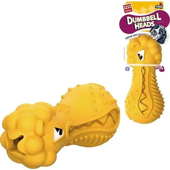 Hračka pro psa Hračka GIGWI guma - Dumbbell Heads lev 17x7,3x7,6cm