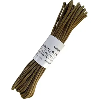 Lano PK Paracord 550, polyamid, 15 m, hnědá