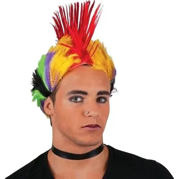 Karnevalová paruka FUNNY FASHION Paruka punk duhové číro