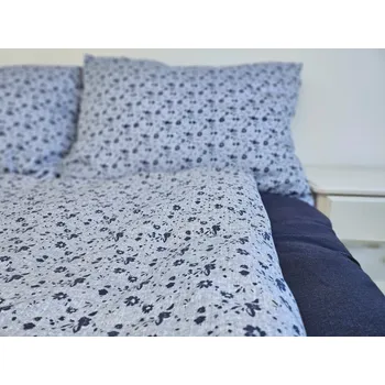 Povlak na polštářek Nelly Bavlněný povlak na přikrývku - PRÉMIUM květ/modrá Rozměr: 140/220 CM