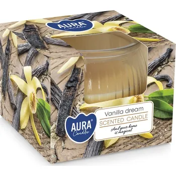 Svíčka Aura Vonná svíčka ve skle - Vanilkový sen Doba hoření: 18 h