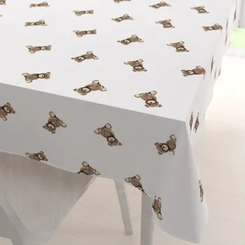 ubrus Dětský bavlněný obdélníkový ubrus Sandra SA-531 Medvídci na bílém 50x100 cm