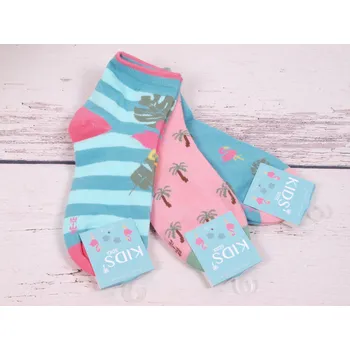 CNB BERLIN SADA 3 PÁRY Ponožky DE 55242 s plameňáky, palmami, proužky tropic 3x velikosti ponožek: 18-20 ( EUR vel. 27-30)