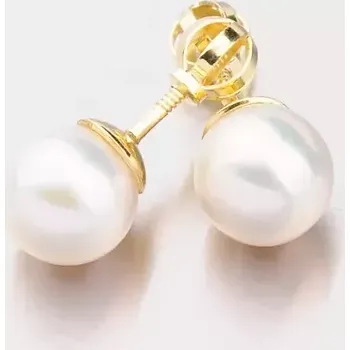 Náušnice Dámské náušnice žluté zlato 585 perly 353-0187