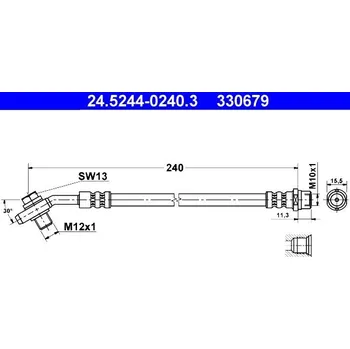 Brzdový systém Brzdová hadice ATE 24.5244-0240.3