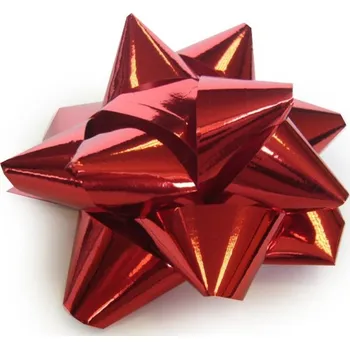 Stuha Nekupto Hvězdice střední Metal červená 6,5 cm