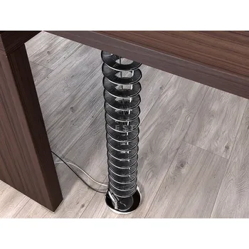 Organizér kabelů ASA 01007000001 Kabelový organizér HELIX, délka 700-1100mm, šířka 120mm, chrom/černá