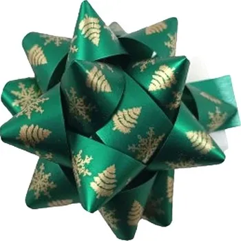 Dárková taška Nekupto Hvězdice střední luxusní Zelená 6,5 cm